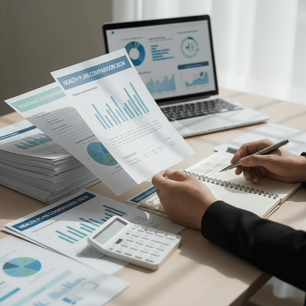 Insurance agent reviewing health policy